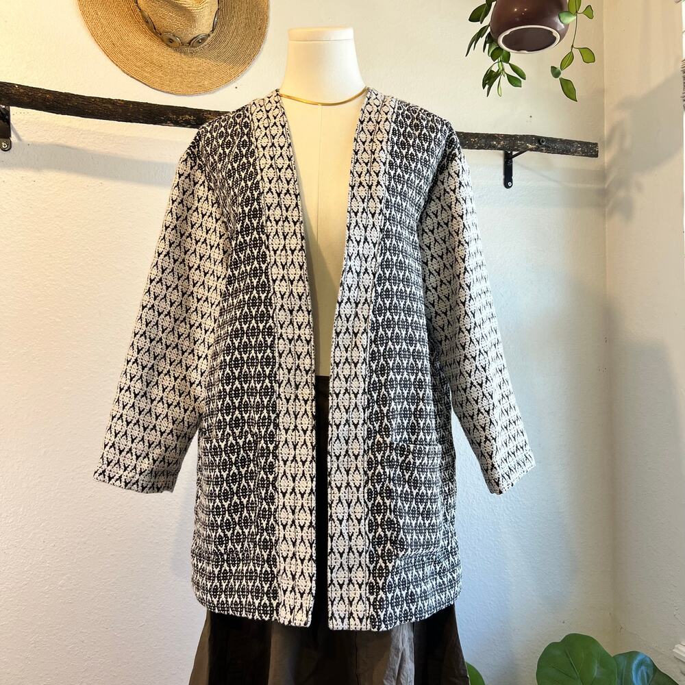 Old Navy Boho Indie Printed Cotton Blend Open Style Kimono Jacket Size Small